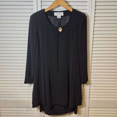 Jones NY Black Dress LBD Size 6 Career Blazer Old Money Quiet Luxury NOS 90s