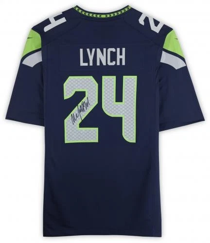 Marshawn Lynch Seattle Seahawks Autographed Nike Navy Game Jersey - Image 2 of 4