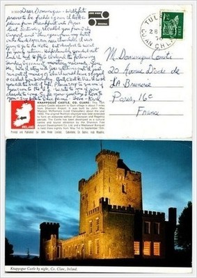 1976 John Hinde Postcard: Irish Linen Topography Knappogue Castle View