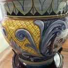 Deruta Planter Hand Painted Pottery Planter Made in Italy W Wood Stand — photo 5