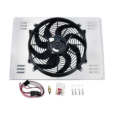 Aluminum Radiator Shroud Electric Fan Realy Kit Replacment for 1968-1974 Dodge