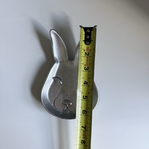 Creative Co-Op Silver Tone Easter Rabbit Bunny Heavy Cast Iron Wall Hanging T64 - Picture 4 of 8