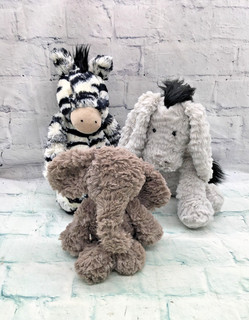 Jellycat Bundle of 3 Preloved Soft Toys Donkey Zebra Elephant (CS138T)