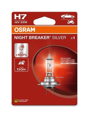   H7 12V 55W PX26d NIGHT BREAKER  SILVER +100% 1 St. OSRAM Original  