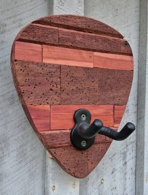 Guitar Pick, Guitar Wall Hanger, Guitar Wall Mount, Poplar and Red Cedar