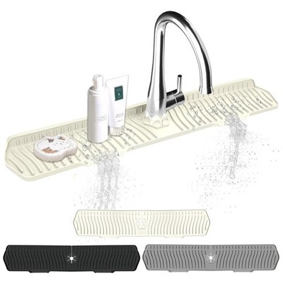 Kitchen Sink Splash Guard Gen2-30'' x 6'' Silicone Sink Mat Splash Guard fit f...