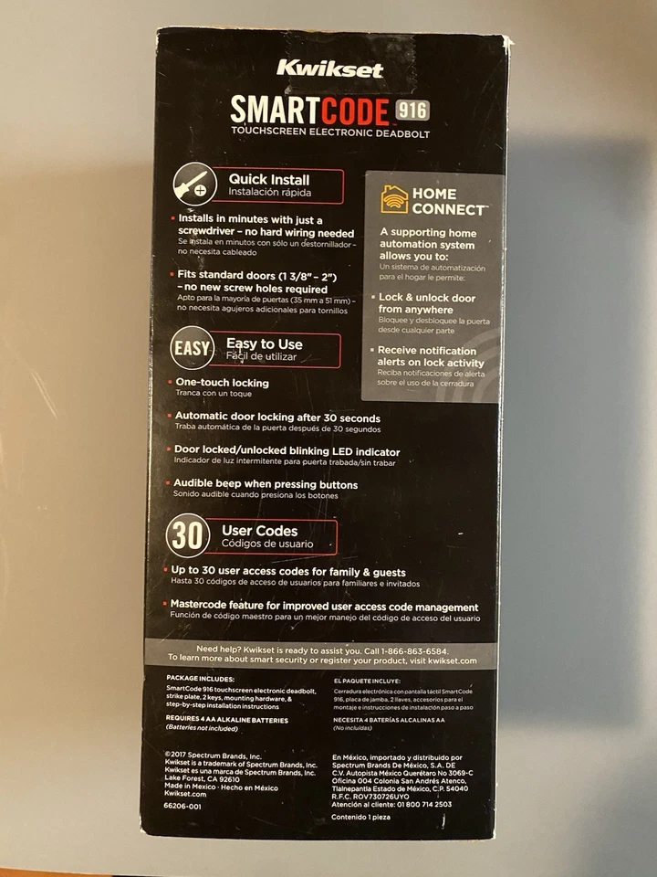 Kwikset SmartCode 916 Z-Wave pantalla táctil cerrojo electrónico monocilíndrico Foto 3 de 4