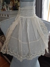 LOVELY Victorian French Netted Lace Collar,High Neck,Tulle Lace Bib Front,Jabot