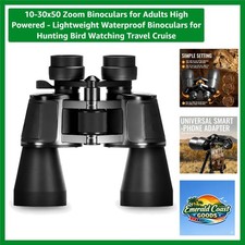 High Performance 10-30x50 Waterproof Binoculars with Anti-Reflective Coating