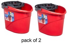 2 pack O-Cedar QuickWring™ 2.5 Gallon Mop Bucket with Wringer, Red