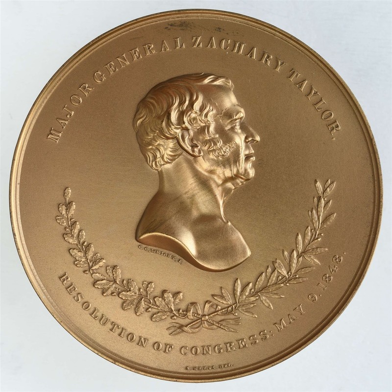 "1848" Major General Zachary Taylor - Victory at Buena Vista 90mm Bronze Medal