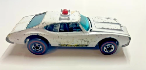 Vintage 1969 Hot Wheels Redline POLICE CRUISER Red Light Open Hood - Hong Kong