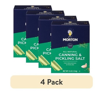 Morton Canning & Pickling Salt, for Preserving and Pickling, 4 LB Box (4 pack)