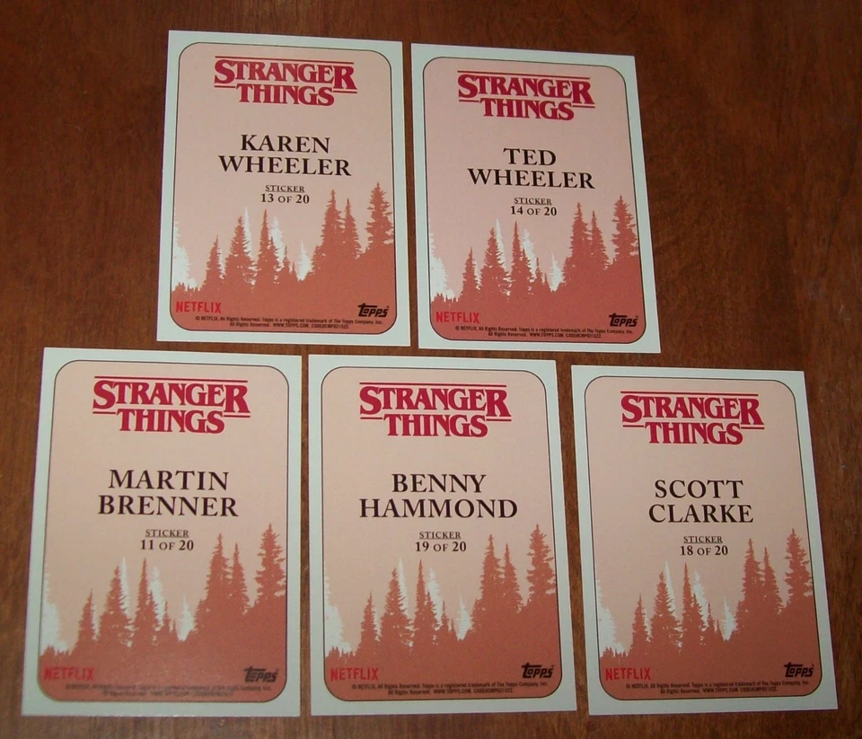 Five Stranger Things Character Stickers Cards - Image 2 of 2