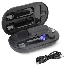 Lavalier Microphone Audio Video Recording Mic For iPhone 15 For Android Phone