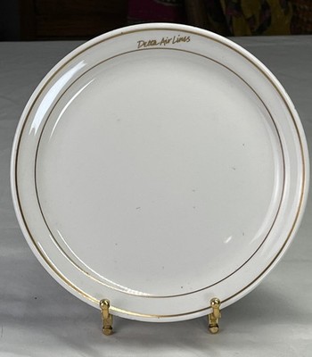 Vintage DELTA AIR LINES Lines Mayer China 9'' Side Plate Gold Trim Airline Dish