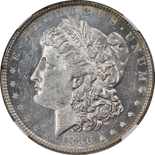1886-P Morgan Silver Dollar NGC MS62 PL Nice Eye Appeal Strong Strike