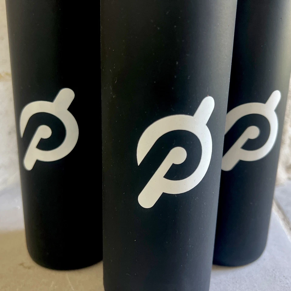 3 Peloton Glass Water Bottles Silicon Rubber Sleeve &Black ScrewOn Top w/Handle - Image 2 of 4