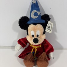 Disney Parks Mickey Mouse Fantasia Plush Sorcerer Stuffed Animal Soft Toy 14"NWT