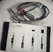 Radio Shack 4 Channel Stereo Sound Mixer 32-2056 Silver /sound cable Included.