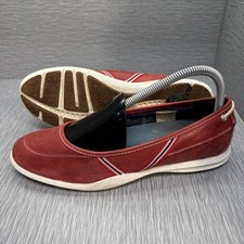 Sebago Skimmer Planos Cuero Rojo Sin Cordones Informales Preppy Cómodos Para Mujer 8