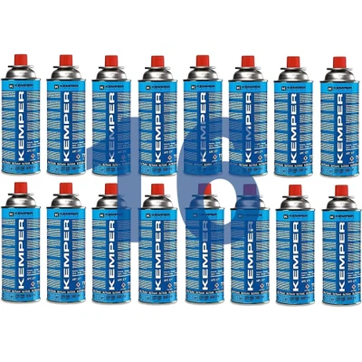 16x Cartucce Gas Butano Kemper 577 per Campeggio Fornelli Saldatori Torce a gas