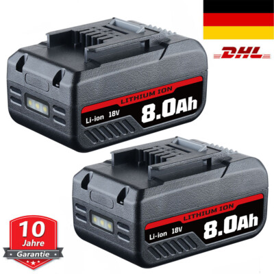 2 Pack 8,0Ah Ersatzakku Für Einhell Akku 18V Power X-Change PXC Lithium Batterie