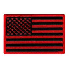 AMERICAN FLAG EMBROIDERED PATCH iron-on US BLACK RED embroidered United States