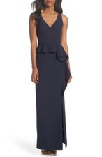 Navy maxi dress VINCE CAMUTO UK 8 BNWT long formal gown tailored classy elegant