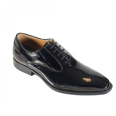 Azor Ricardo Lack Schwarz Leder Oxford Schuhe ZM3860