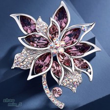 Crystal Flower Brooch Pin Rhinestone Brooches Wedding Party Jewelry Gifts Lapel
