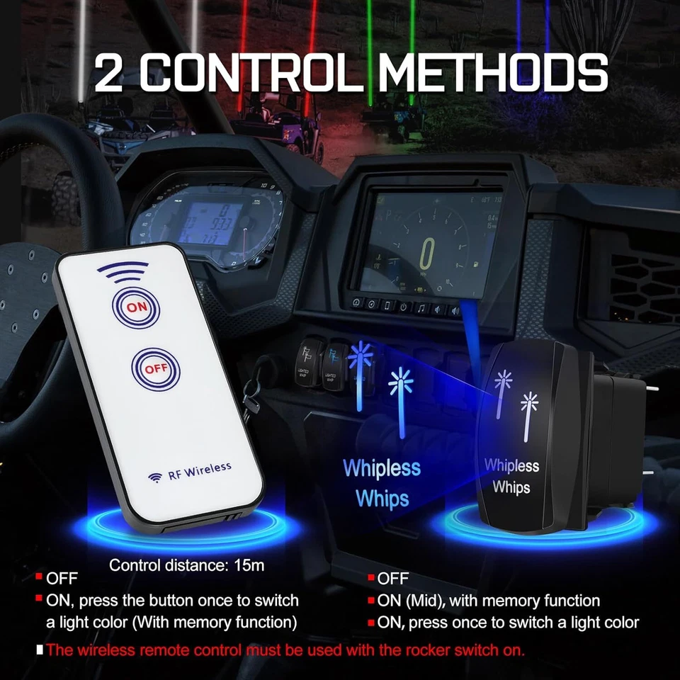 Laser Whip Light Chasing Tracker luz forte para Can-Am Defender Max HD10 HD8 - Imagem 4 de 4