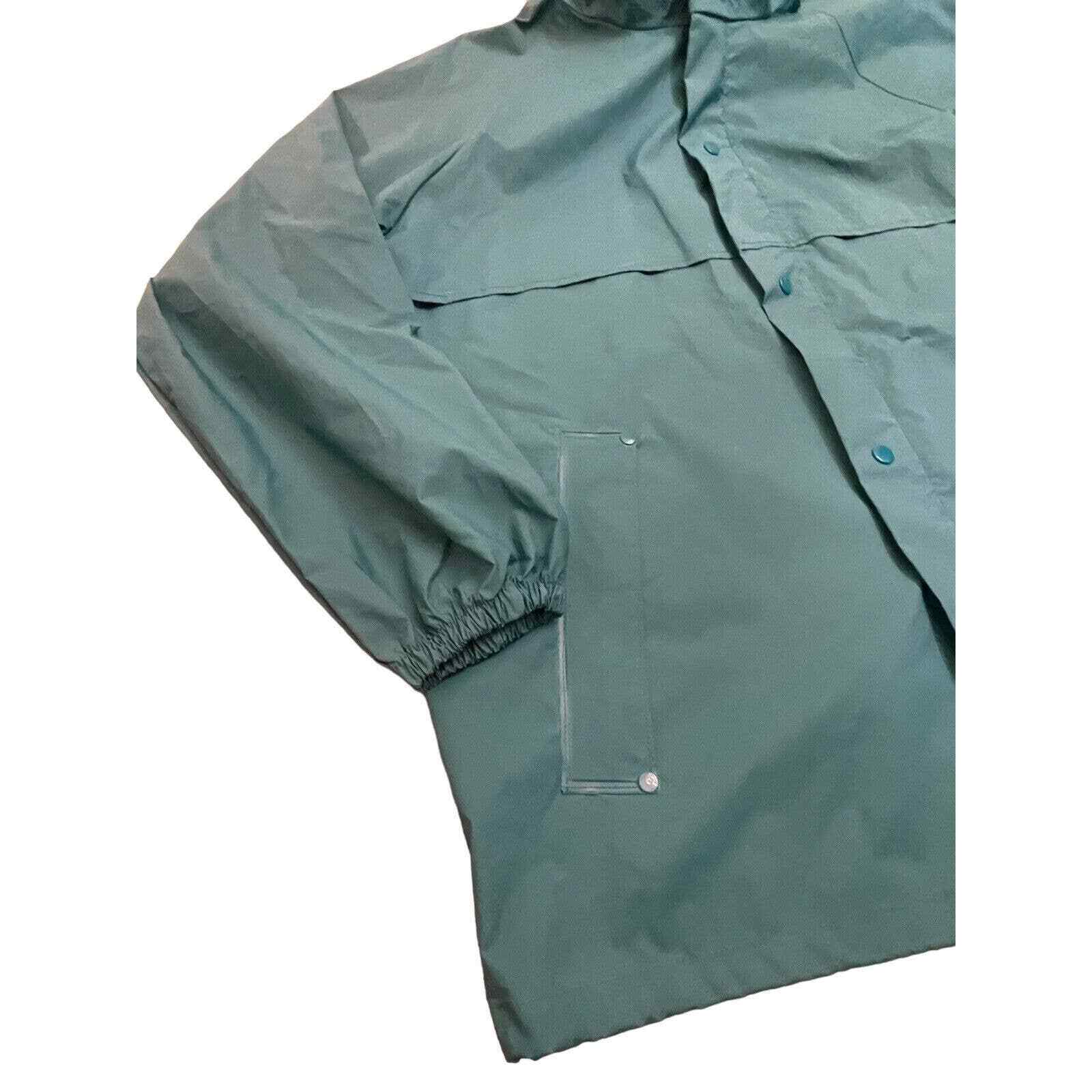 Lands End 2 Piece Nylon Rain Suit Vented Hooded Jacket and Pants