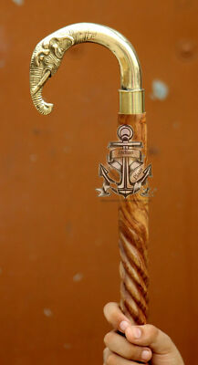 ONE Brass Antique Designer Handle Victorian Walking Cane Stick Vintage Style NEW