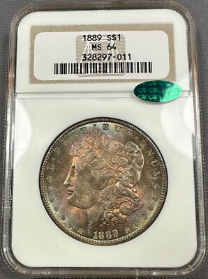 1889 Morgan Dollar $1 - NGC MS64 CAC - Choice Toned Obverse