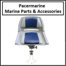 Moulded Grey blue Marine Folding Helm Seat & Adjustable Pedestal 355-500mm