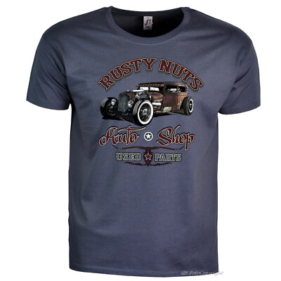 Hot Rod T-Shirt Vintage 50s Racing Speedshop Oldtimer Kustom *1004 navy