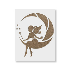 Fairy Moon Stencil - Durable Reusable Mylar Stencils