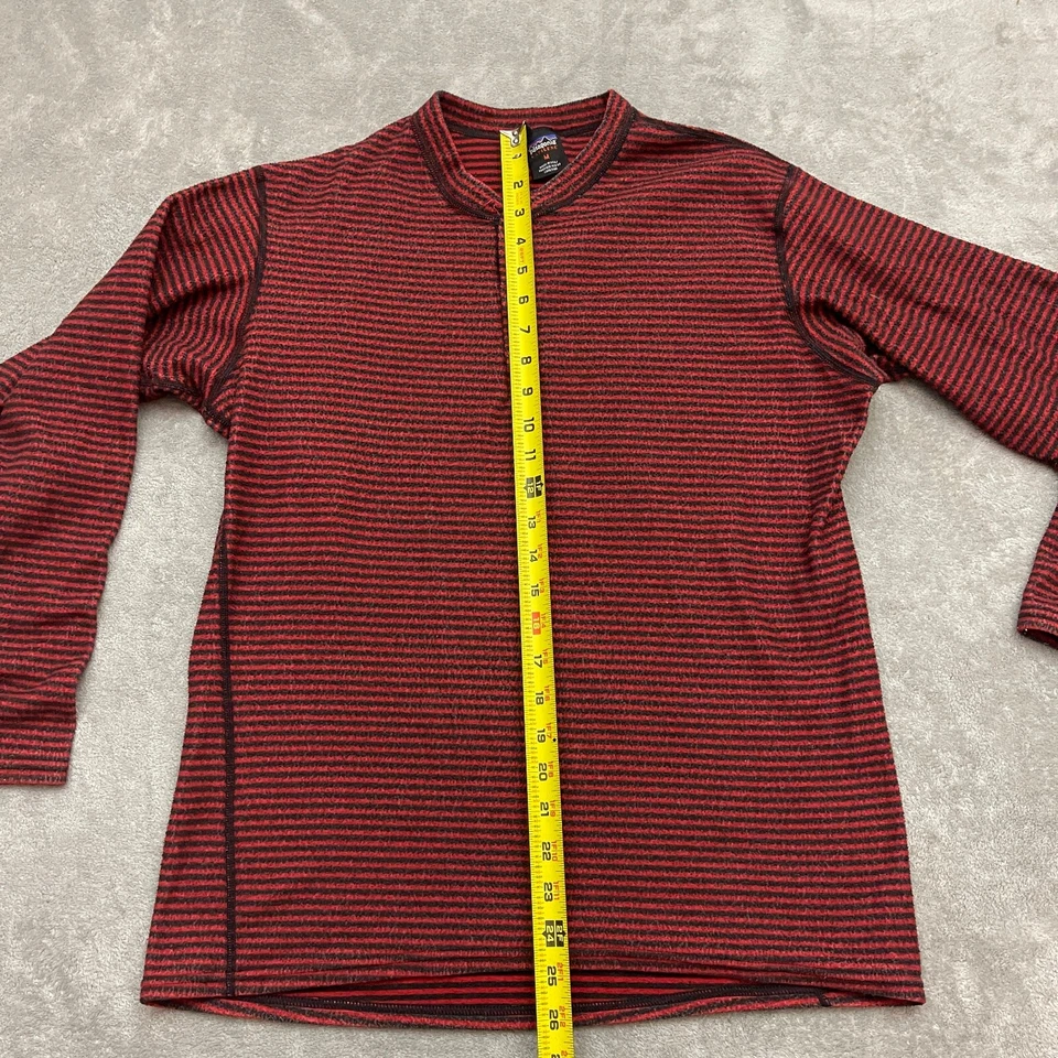 De Colección Patagonia Capilene Vellón 3 Botones Vellón Capa Base Rojo Rayas Para Hombres Mediano Foto 3 de 4