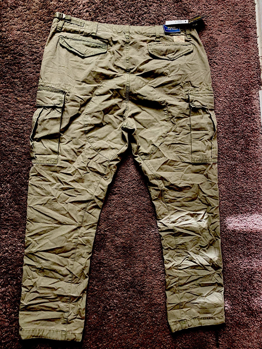 Polo Ralph Lauren Olive Green Utility Surplus Cargo Pants 38X32 RRL Camo  Bear RL