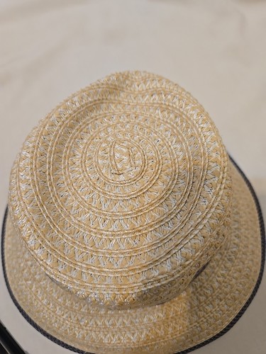 Eric Javits Womens Hat Beige Blue Squishee Straw Fedora Sunhat Packable UPF 50+ - Picture 3 of 11