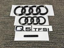 Gloss Black OEM Style Set Front Rear Badge Emblem Audi Q5 TFSI Quattro 2013-20