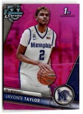 2023-24 Bowman University Chrome #53 Javonte Taylor Pink Refractor Memphis