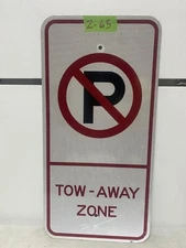 Retired Street Road Traffic Sign - No Parking Tow Away Zone 12"X24" 2-65
