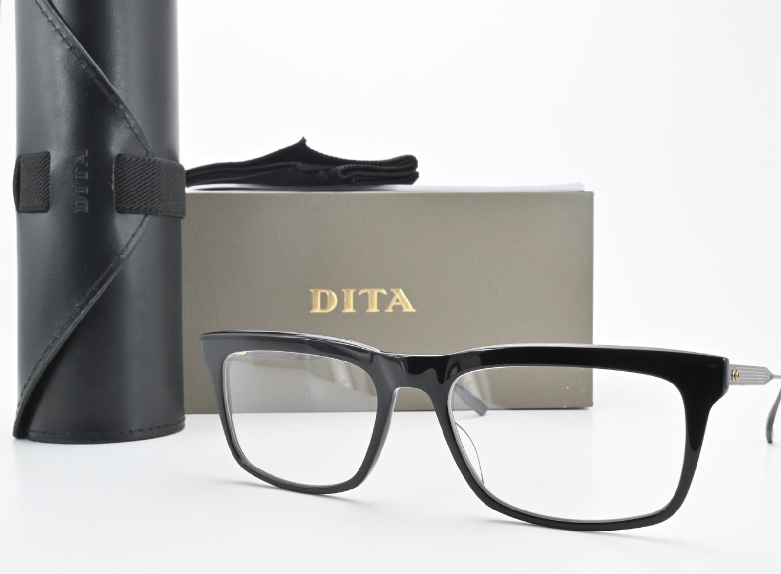 Сталь DITA Brille DTX130-53-01 Glanz Schwarz Anthrazit Rechteckig Luxus OVP M