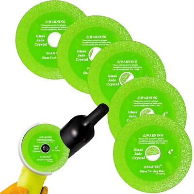 5 Pcs Glass Cutting Disc for Angle Grinder, 4'' Ceramic Tile Cutter Blade, Ultra