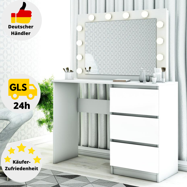 Vicco Schminktisch Linea Weiss Kosmetiktisch Frisierkommode Frisiertisch Spiegel Gunstig Kaufen Ebay