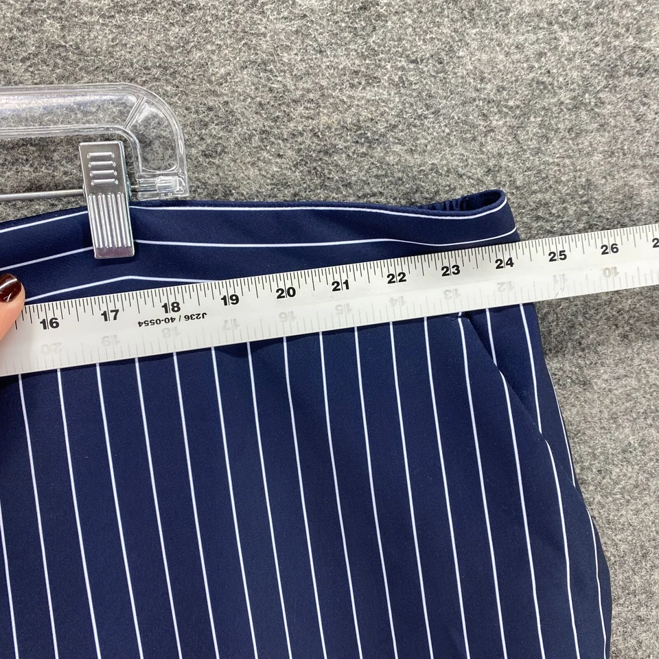 Jessica London Dress Pants 30W Plus Blue Striped High Rise Flat Front Pockets - Image 3 of 4