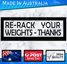 GYM Sticker - Rack weights - White or Black, Die-cut x 2