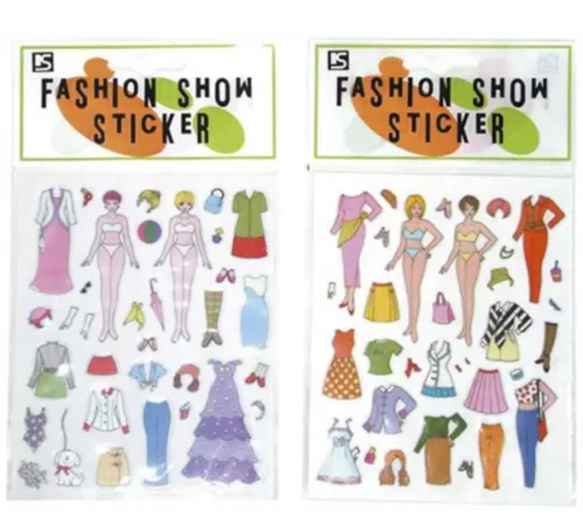 8 Fashion Show Sticker Sheets - Pinata Toy Loot/Party Bag Fillers Wedding/Kids